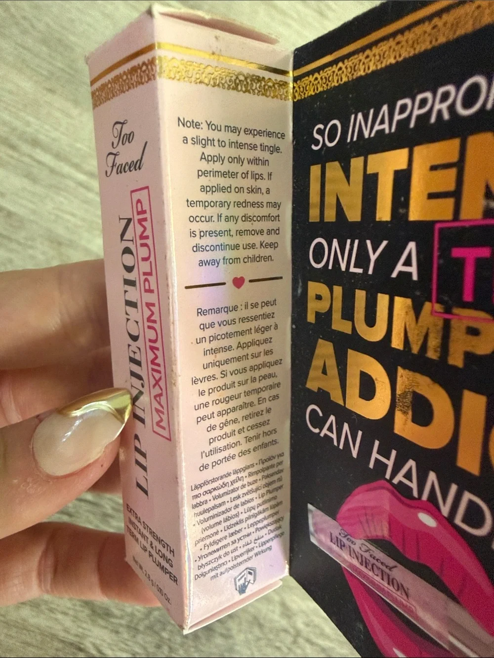 Too Faced Lip Injection Maximum Plump Lip Plumper - Pink & Gold Packaging